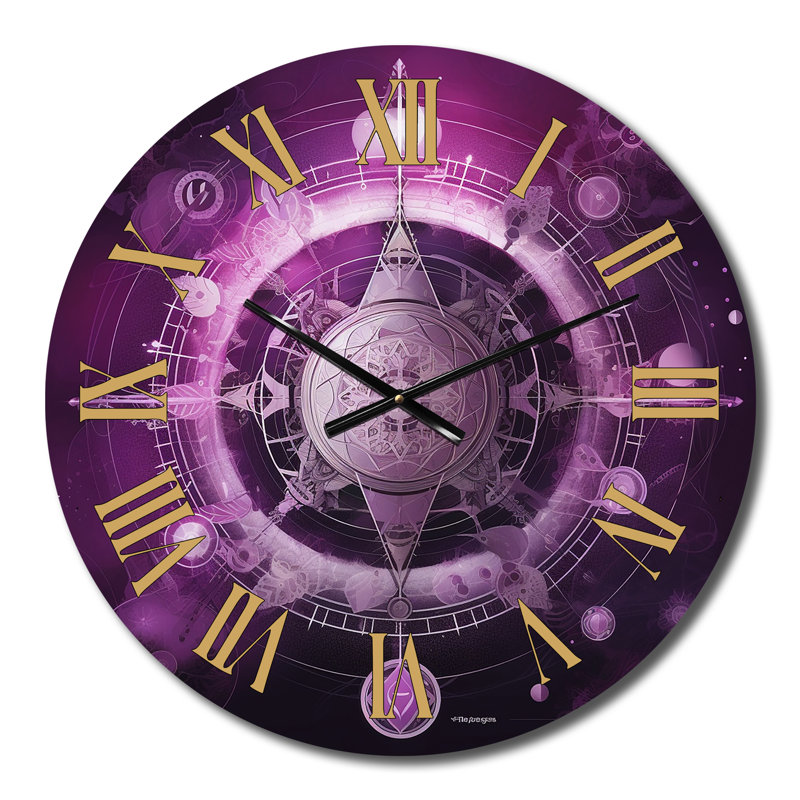 Horloge murale Mystical Fuchia Sacred Chakra, Moyenne