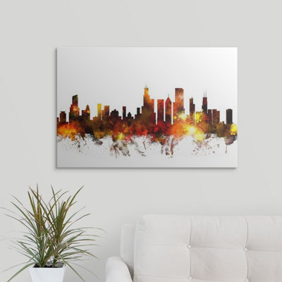 «Francy Chicago Illinois Skyline» par Michael Tompsett, impression
