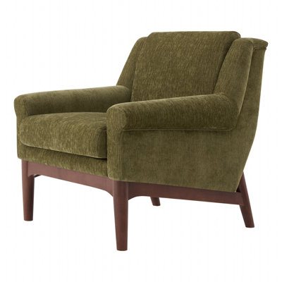 Fauteuil Mid-Century moderne avec pieds en bois massif