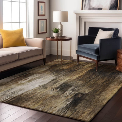 Premium Machine Washable Cerrito AMF567 Chocolate Rug