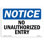 No Unauthorized Entry Decal 7" X 5"