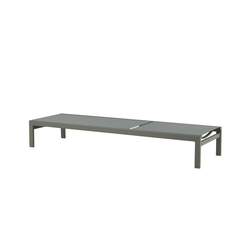 Fen 195cm Long Reclining Single Sun Lounger, Khaki