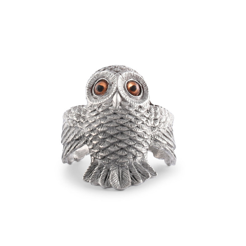 Anneau de serviette étain hibou Harvest