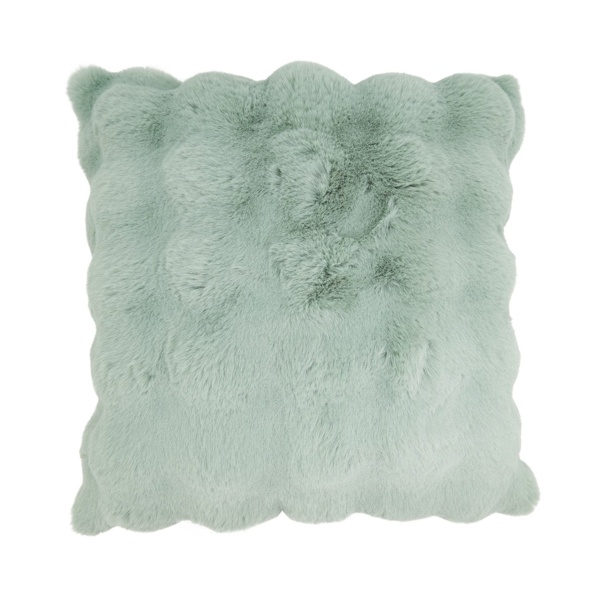 Cozy Bubble Faux Fur Pillow Cover, Polyester, Green, Square 20"
