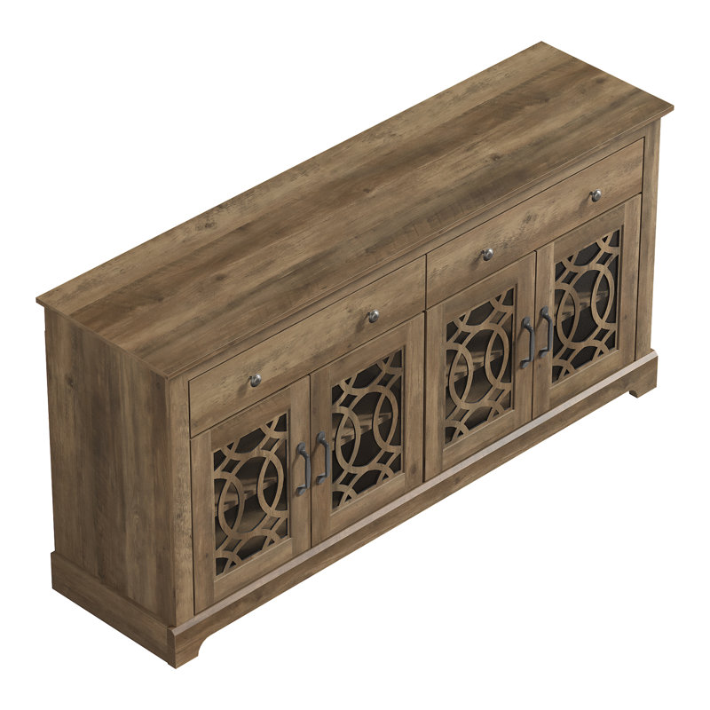 Weddel Basilico 2 Piece Modern Sideboard And Coffee Table Set, Knotty Oak, Knotty Oak