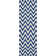 Emek Hand Woven Flat Weave Wool/Cotton Chevron Rug in Ivory/Blue