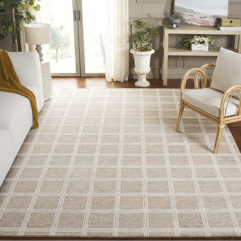 Tapis en laine et coton écossais touffeté à la main Scottsbluff Pine, Rectangle 8 po x 10 po