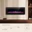 Chaufferette électrique murale encastrée / semi-encastrée de 50 pouces avec flamme DEL réaliste à 3 côtés, 12 couleurs de flamme et 12 couleurs de lit Ember, 750 W / 1 500 W, télécommande, pour le salon, la chambre à coucher-1289559183
