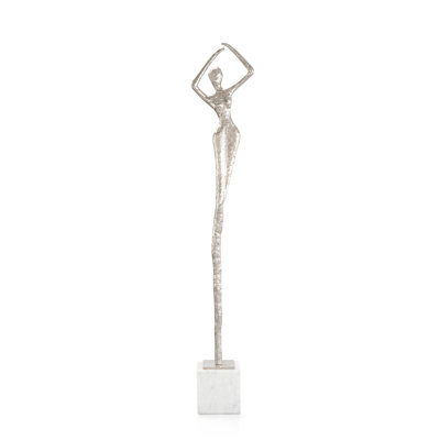 Posant une sculpture en nickel féminin III