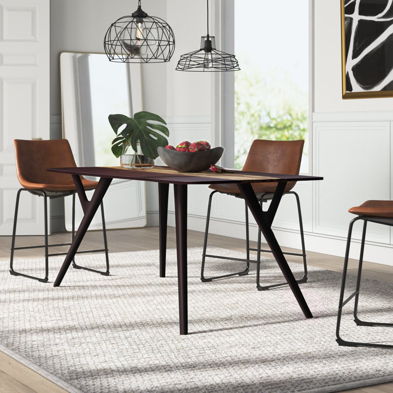 Rabideau Bamboo Solid Wood Dining Table, Sable