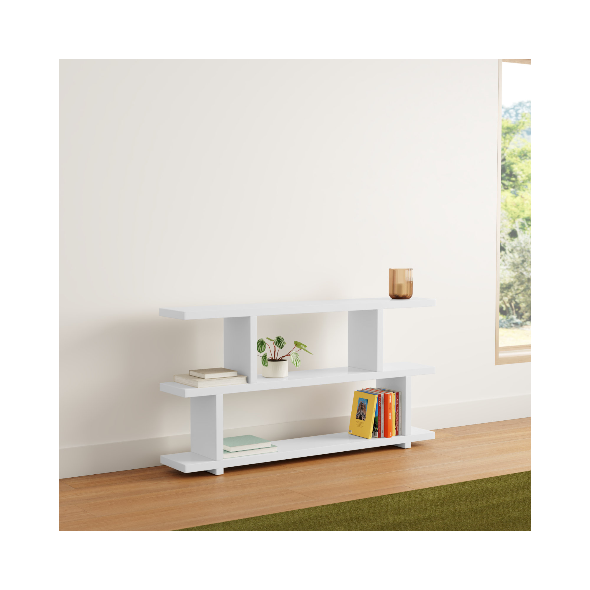 Annora Wide Bookcase, White