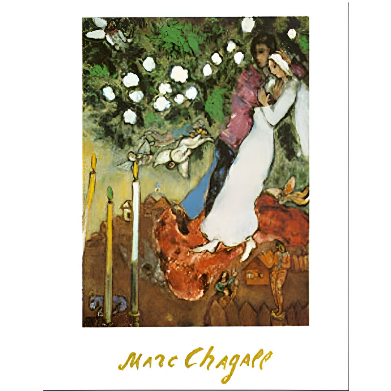 Les trois bougies par Marc Chagall, reproduction d'art sur papier sans cadre, H 27,75 po x l 19,75 po x P 0,1 po