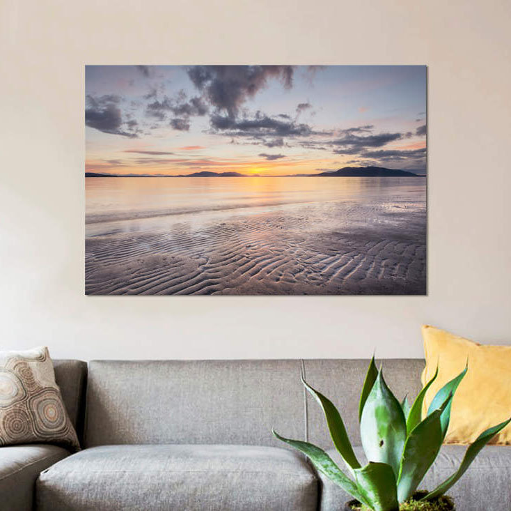«Samish Bay Sunset II», impression sur toile, H 8 po x l 12 po x P 0,75 po, Pas de tapis, Toile tendue
