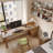 Brown Rectangular Solid Wood with 4 drawers desk-108839983