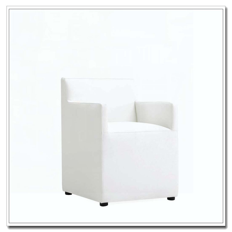 Fauteuil de salle à manger en similicuir, Blanc