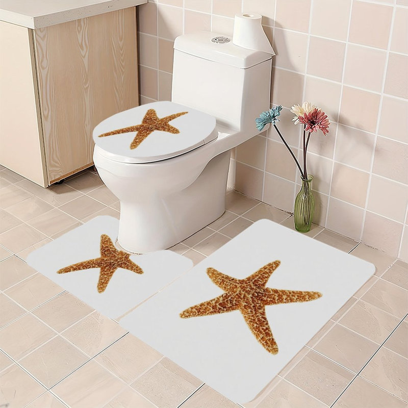 Ensemble de 3 tapis de salle de bain Natural Brown Starfish