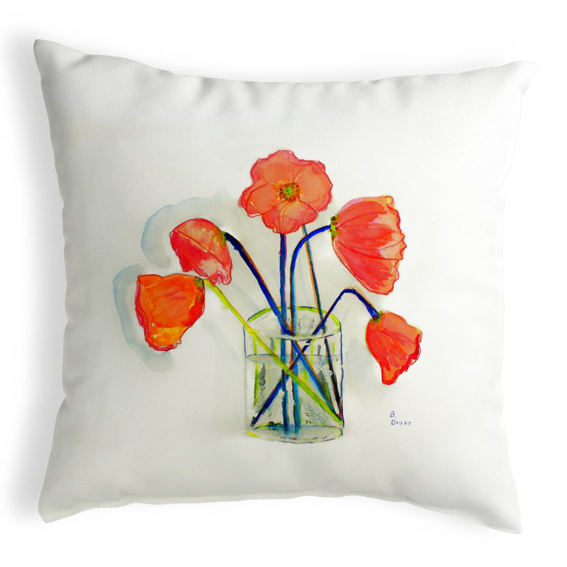  Coussin lombaire intérieur / extérieur Poppies in Vase