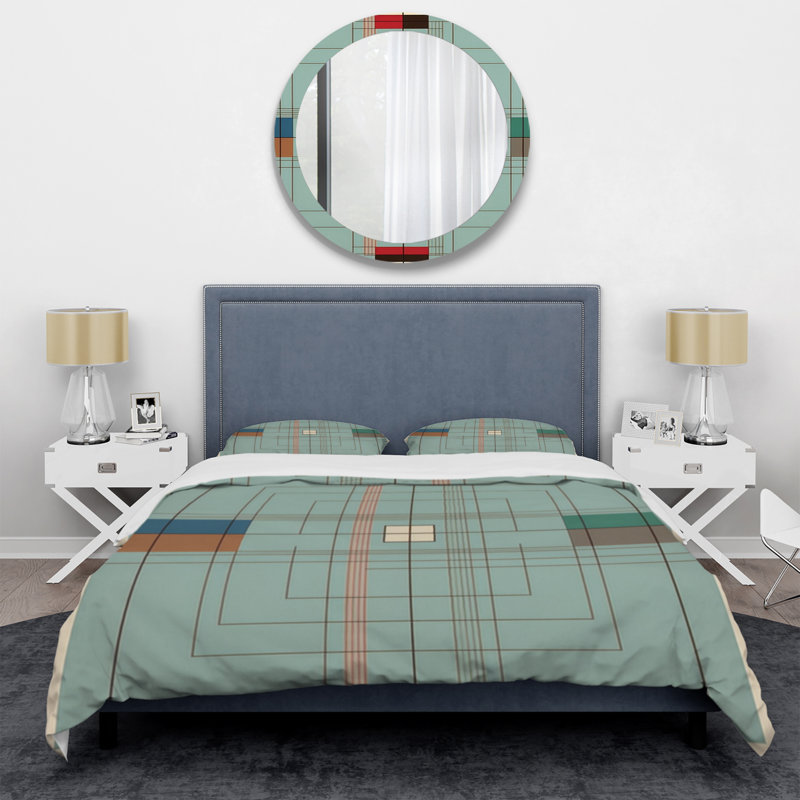 Ensemble de housse de couette en microfibre / polyester Vintage Mid-century graphiques IV