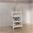 BATHBI 30" High  4-Tier Ladder Shelf  Organizer For Bathroom, Side Table, Living Room In White-1061849577