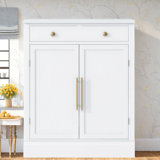 Modern Sideboard With 1 Drawer, 2 Adjustable Shelves And 2 Door Shelves