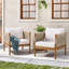Ensemble de 2 fauteuils club d'extérieur avec corde beige à motif de losanges, finition teck