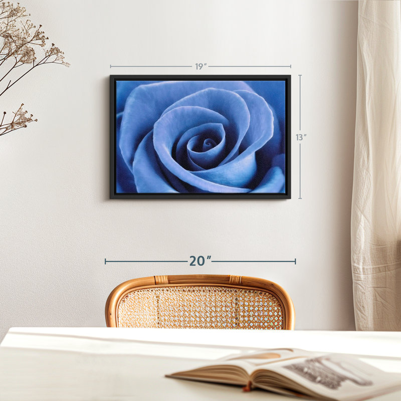Impression sur toile Denim Blue Rose, H 13 po x l 19 po