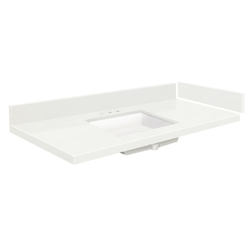 Plateau de meuble-lavabo simple 28,5 po Vision, Érable naturel / Blanc, Centres de 8 po