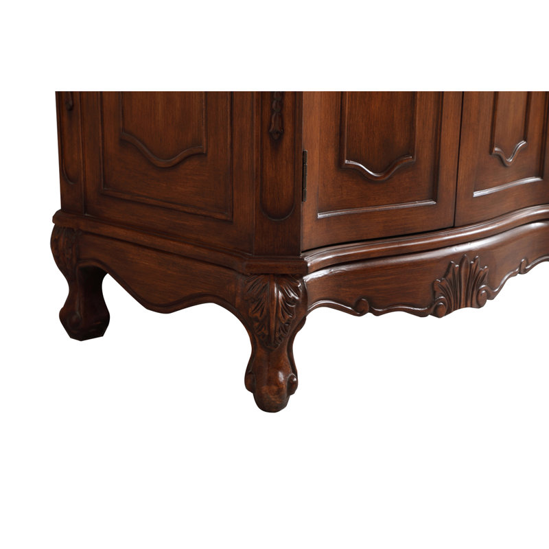 Ensemble de meuble-lavabo double 72 po Lunette, Teck, Blanc ivoire