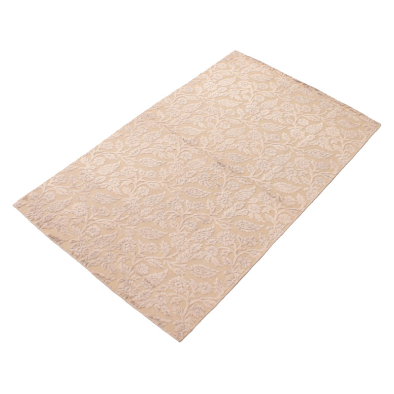 Tapis taupe en soie noué à la main Culbreath