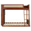 Lit superposé simple au dessus d'un lit double avec tablette de rangement et lumière DEL, cadre de lit pour enfant en bois, espresso-1819051090