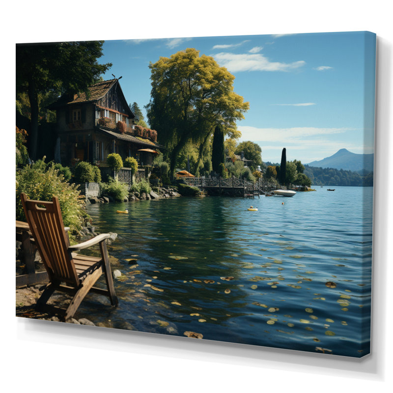 Bernece " Germany Lakeside Serenadea Tranquil ", H 30 po x l 40 po x P 1,5 po, Toile tendue