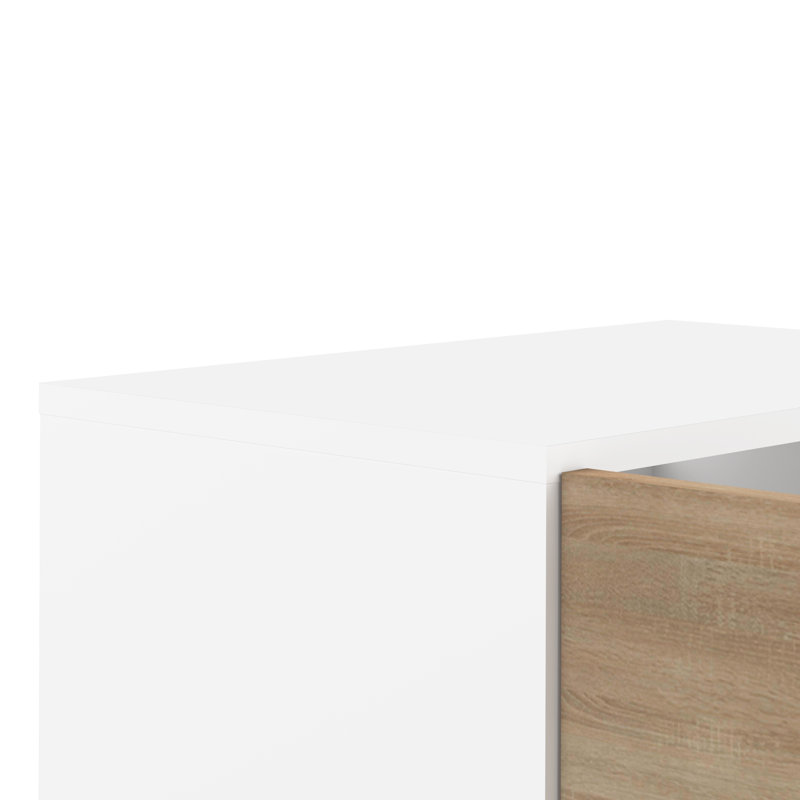 12 Pair Shoe Storage Cabinet, White/Natural Oak