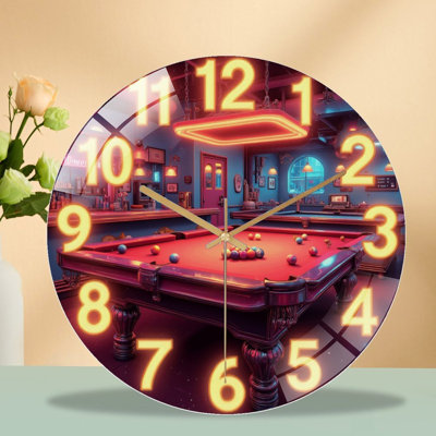 Horloge murale de table de billard avec feutre et accessoires de qualité supérieure