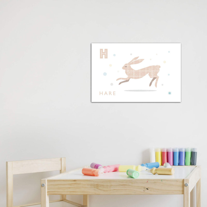 Hare - impression d'art graphique, Toile tendue, H 26 po x l 40 po x 1,5 po, Pas de tapis
