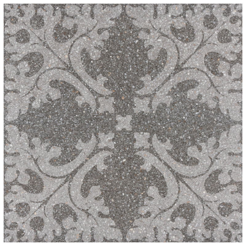 Farnese Molise 11.5" x 11.5" Porcelain Patterned Wall & Floor Tile, Grafito