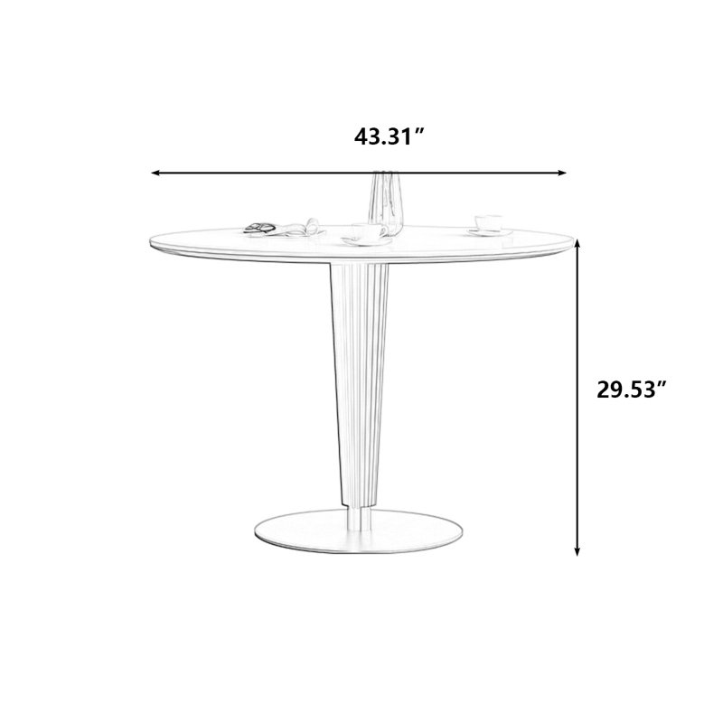 Table de salle à manger en frêne, H 29,53 po x L 43,31 po x l 43,31 po