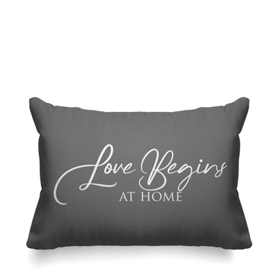 Housse et insert de coussin rectangulaire extérieur Aspire Love Begins at Home