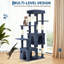 Tour d'arbre à chat multi-niveaux 61 po pour chats d'intérieur et grands Maine - très grand perchoir géant, 2 condos spacieux, poteaux à griffer en sisal naturel durable, bleu