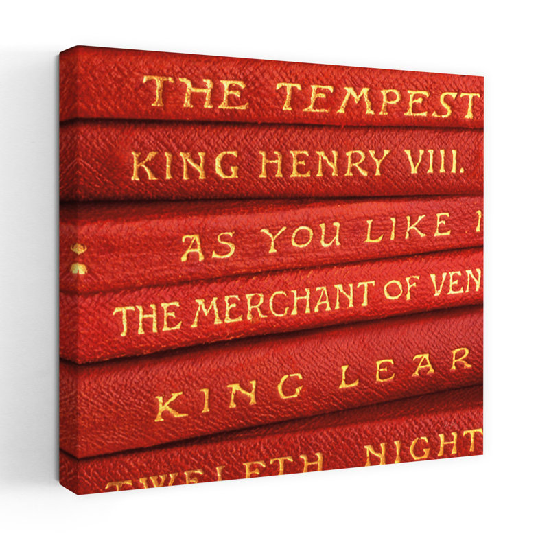 Art rétro Shakespeare II avec livres fermés, H 24 po x l 24 po