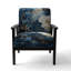 Liquid Ink Spiral II - Upholstered Modern Arm Chair, Spiral Pattern Accent Chair