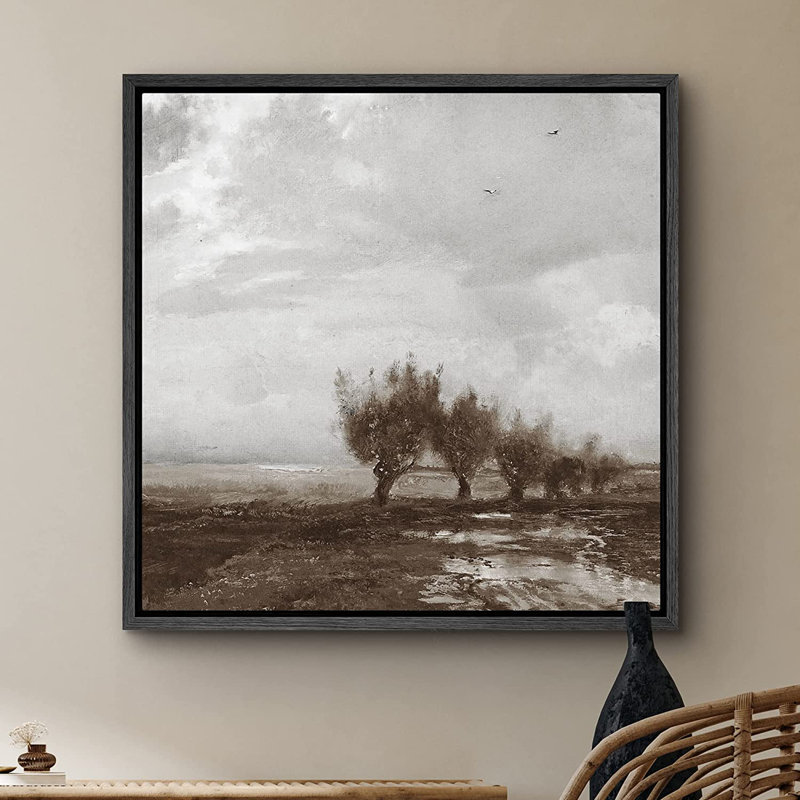 Impression sur toile, cadre flottant, Noir, H 16 po x l 16 po x P 1,5 po