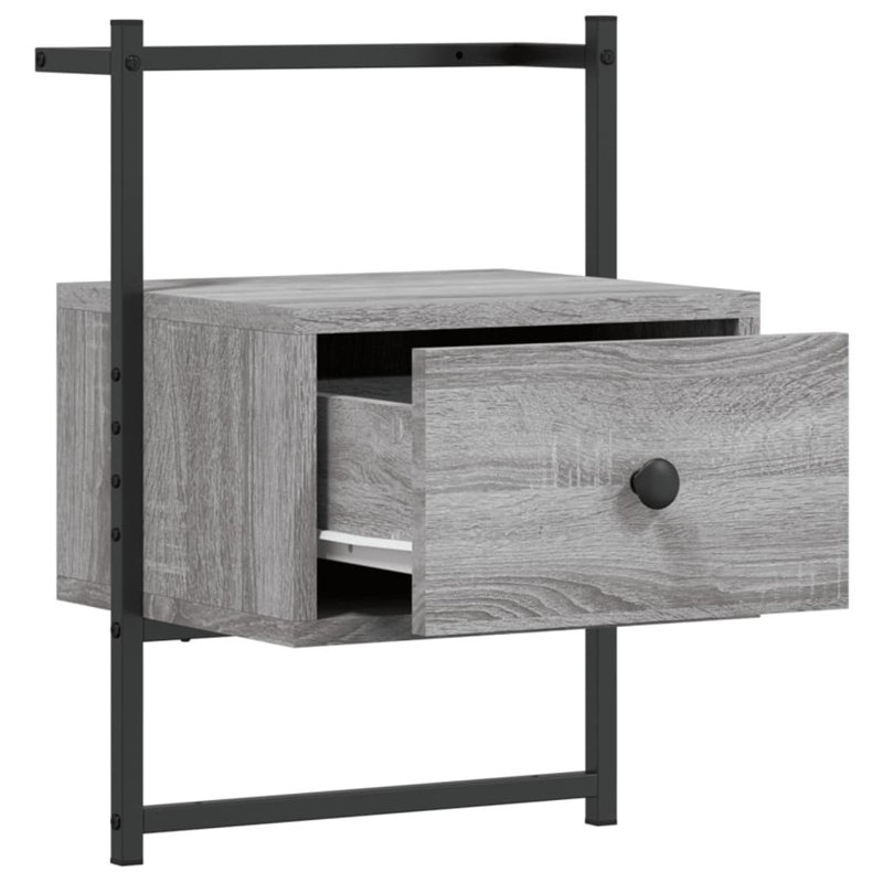 Huckstep 35 cm W Bedside Table, Grey Sonoma, 1