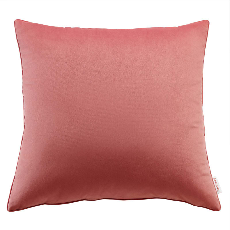 Coussin décoratif en velours rehaussé Performance par Modway, 23,5 po x 23,5 po, Fleur
