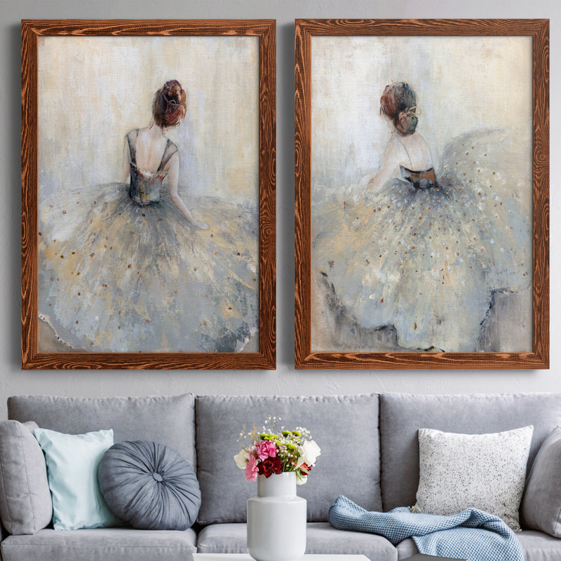 Beautiful Contemplation - ensemble de 2 reproductions d'art sur toile encadrées, H 31,5 po x l 47 po x P 1,5 po