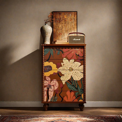 Armoire élégante à cinq tiroirs en bois de frêne