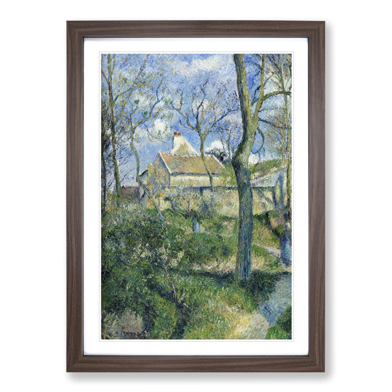 The Path to Les Pouilleux by Camille Pissarro - Picture Frame Painting, Walnut Framed, 65cm H x 48cm W x 2cm D