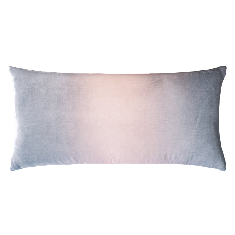 Square Velvet Pillow Cover & Insert, Moonstone, Rectangle 12"H x 24"W