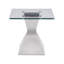 Table de bout latérale Tani, plateau en verre trempé, base en forme de sablier chromé 24 po
