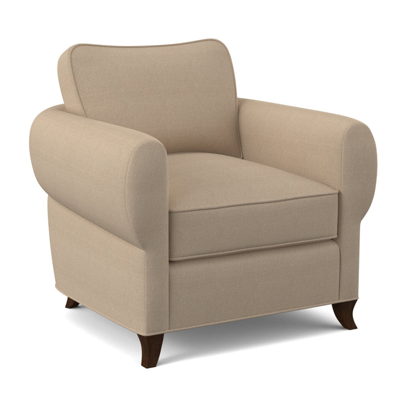 Cocoon Armchair, American Walnut, Filigree Ivory 100% Polyester
