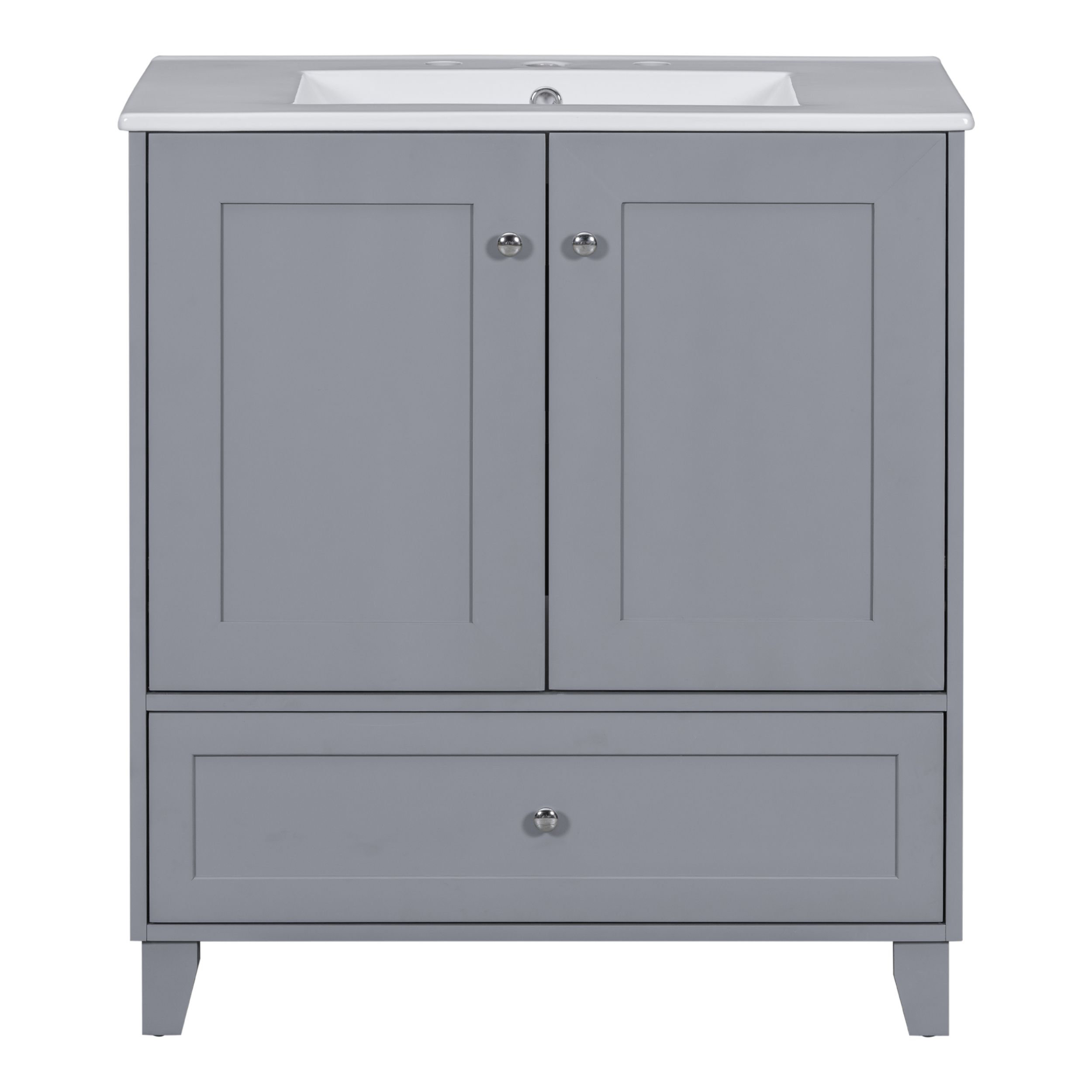 Ebern Designs Kyshaun 36'' Single Bathroom Vanity with Ceramic Top ...